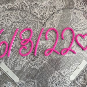 Pink Decorative Numbers and Heart LED LIGHT UP SIGN